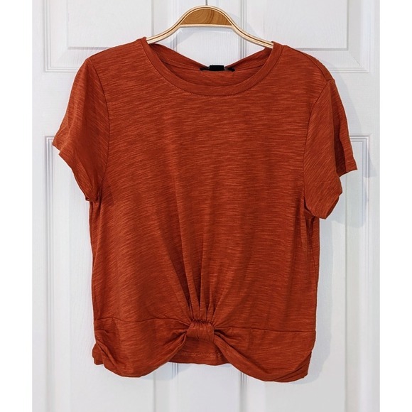Sanctuary Knot-Front T-Shirt Casual Short Sleeve Top Burnt Orange Size S NWT $49 - Picture 3 of 10